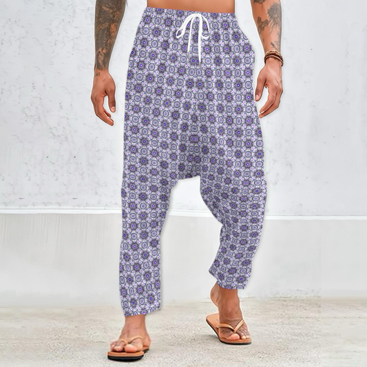 Purple - Turquoise Velvet Harem Pants 214i