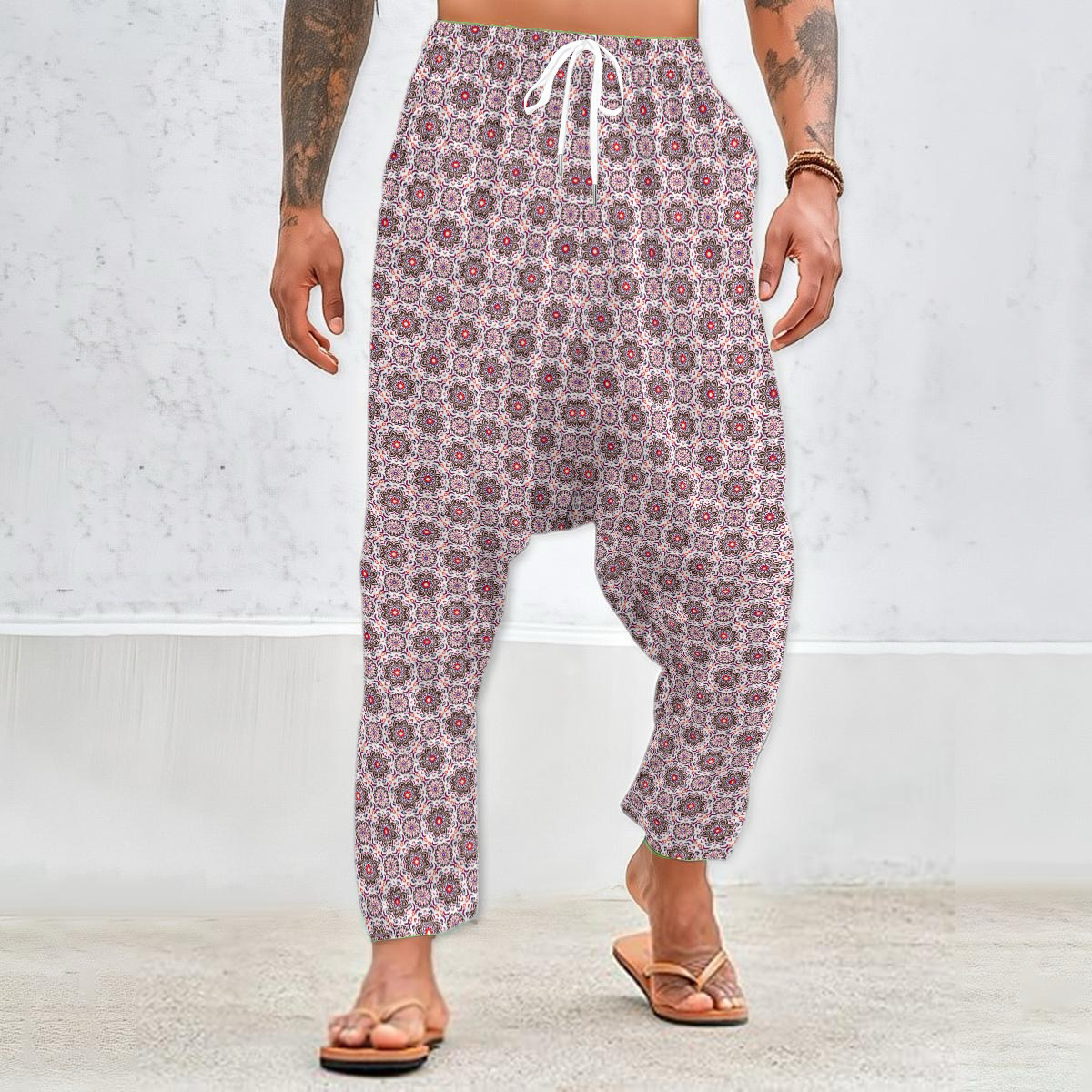 Red - Blue Velvet Harem Pants 214i