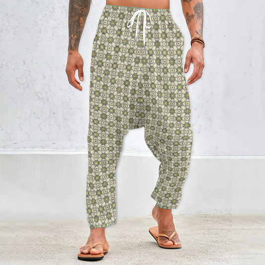 Green - Brown Velvet Harem Pants 214i