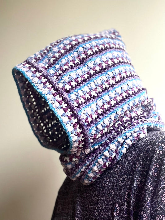 Crochet Kit: Serenity Hooded Cowl in Crushed Velvet