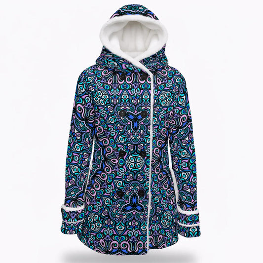 Turquoise - Blue - Purple Hooded Coat