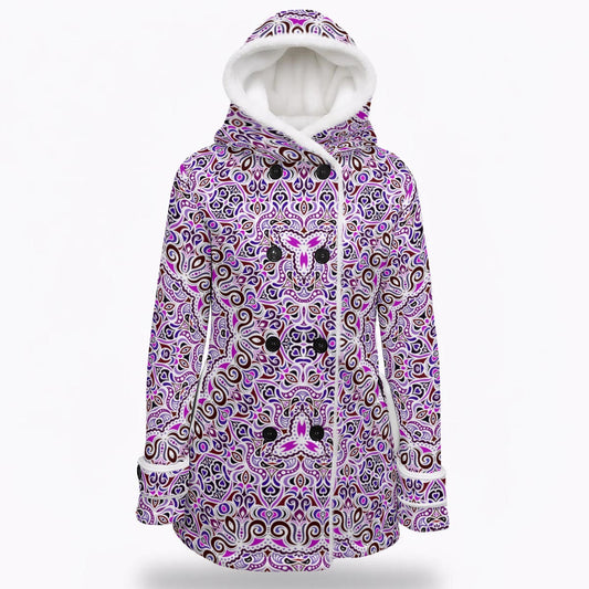 Purple - Fuchsia - Burgundy Hooded Coat