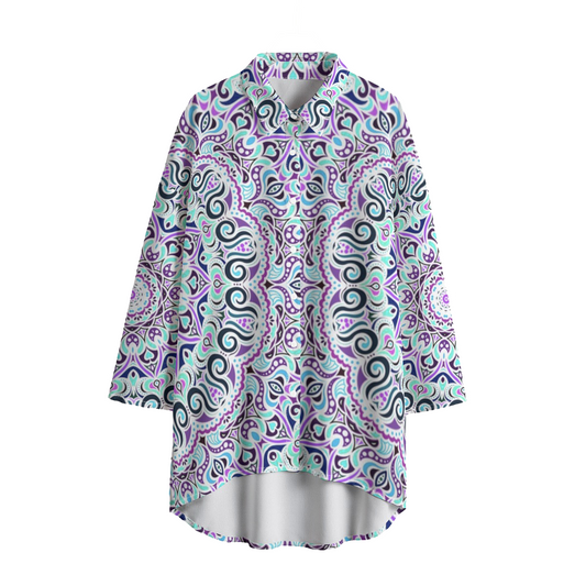 Turquoise - Purple Chiffon Shirt