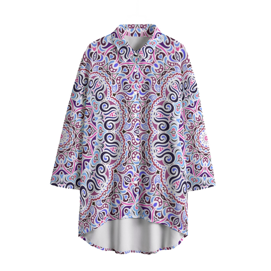 Blue - Pink Chiffon Blouse