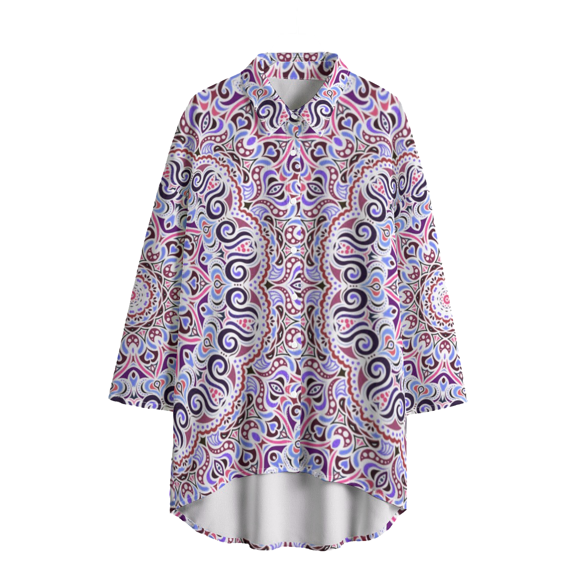Purple - Pink - Blue Chiffon Shirt
