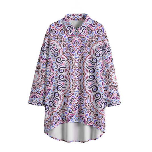 Purple - Pink - Blue Chiffon Shirt