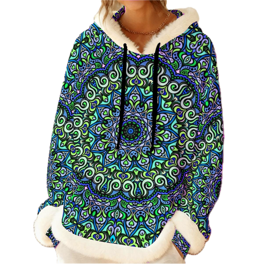 Blue - Green - Turquoise Fuzzy Hoodie