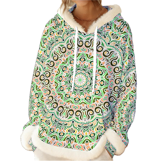 Green - Orange - Yellow Fuzzy Hoodie