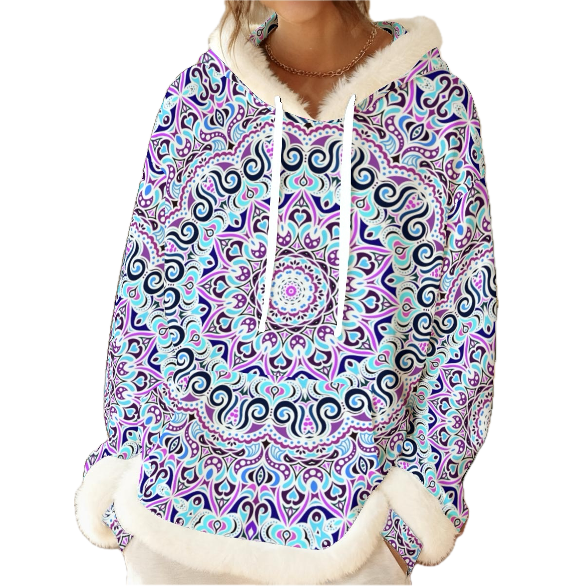 Blue - Purple - Fuchsia Fuzzy Hoodie