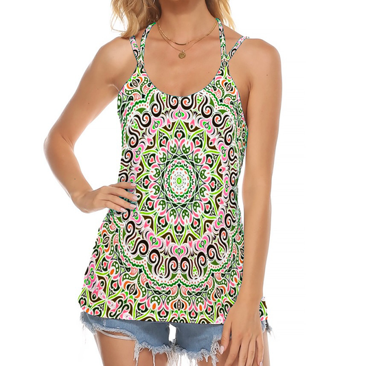 Green - Red Halter Top