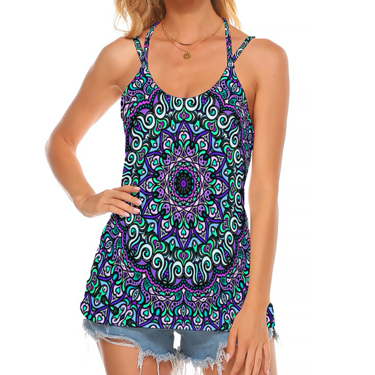 Purple - Turquoise Halter Top