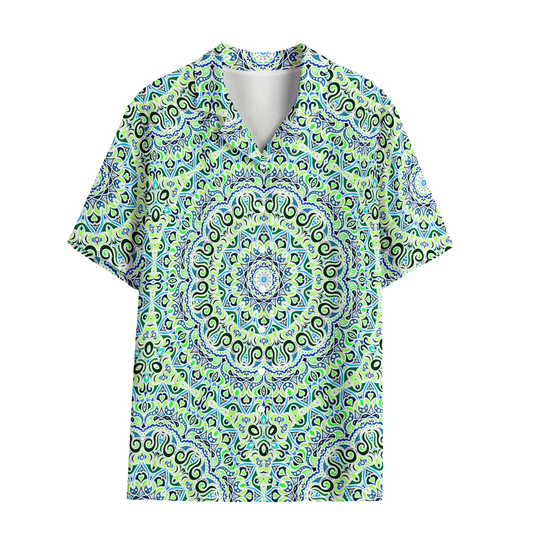 Green - Blue - Turquoise Rayon Shirt