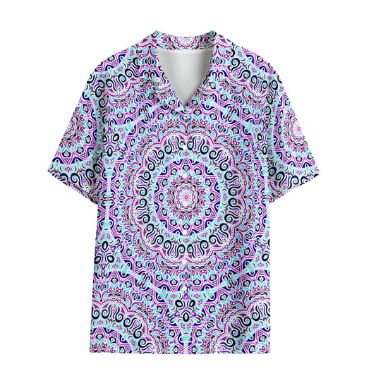 Purple - Turquoise - Fuchsia Rayon Shirt