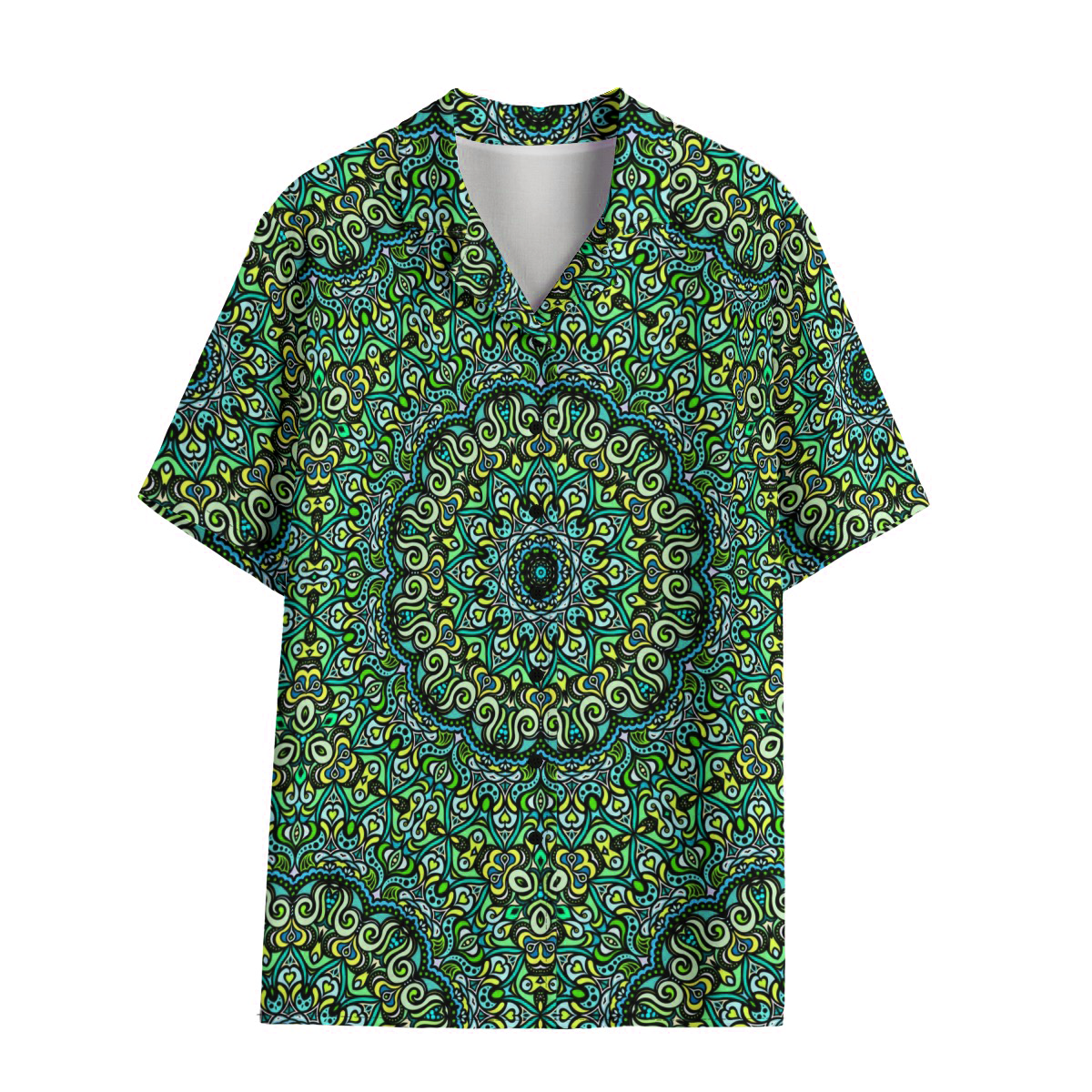 Green - Blue - Turquoise Rayon Shirt
