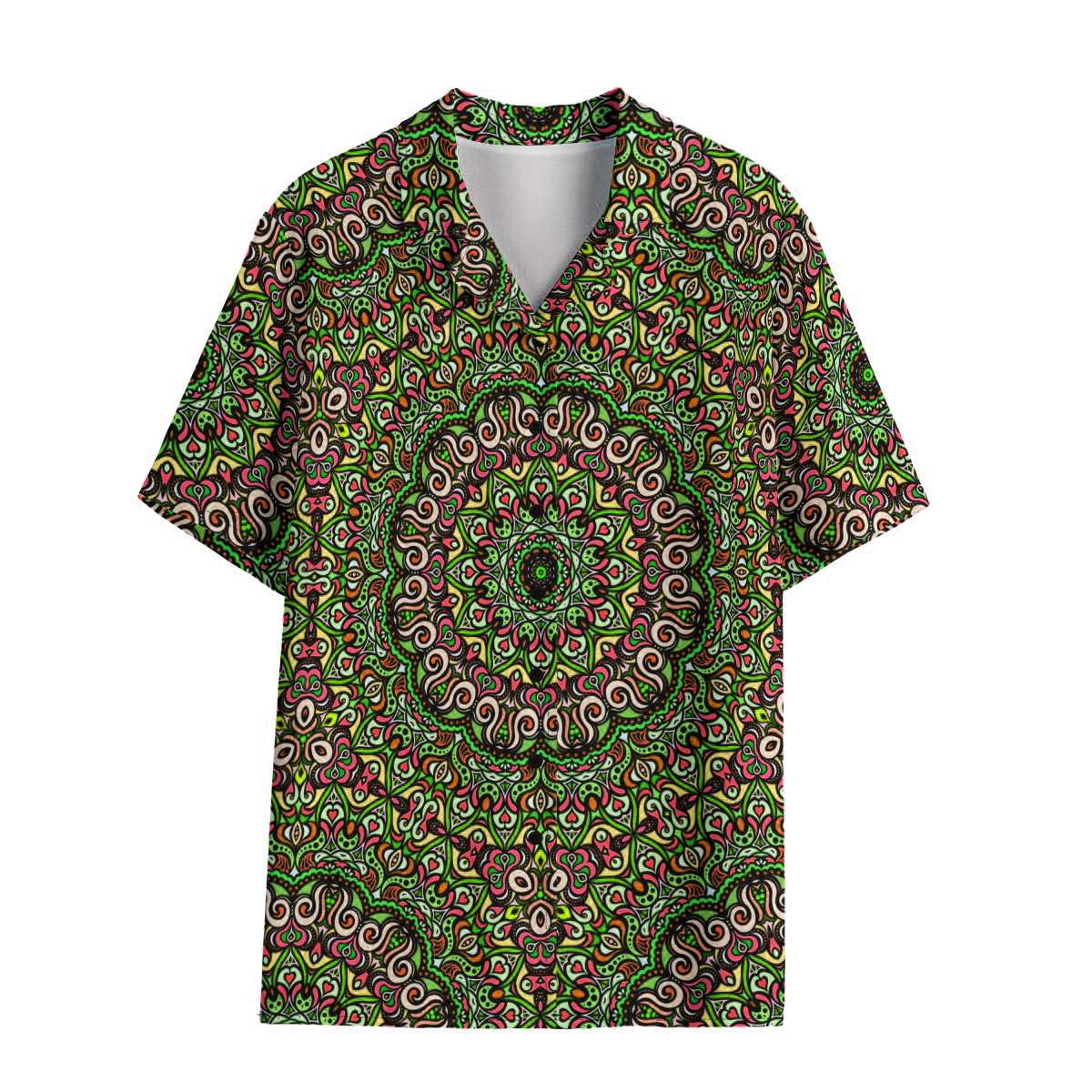 Green - Red Rayon Shirt