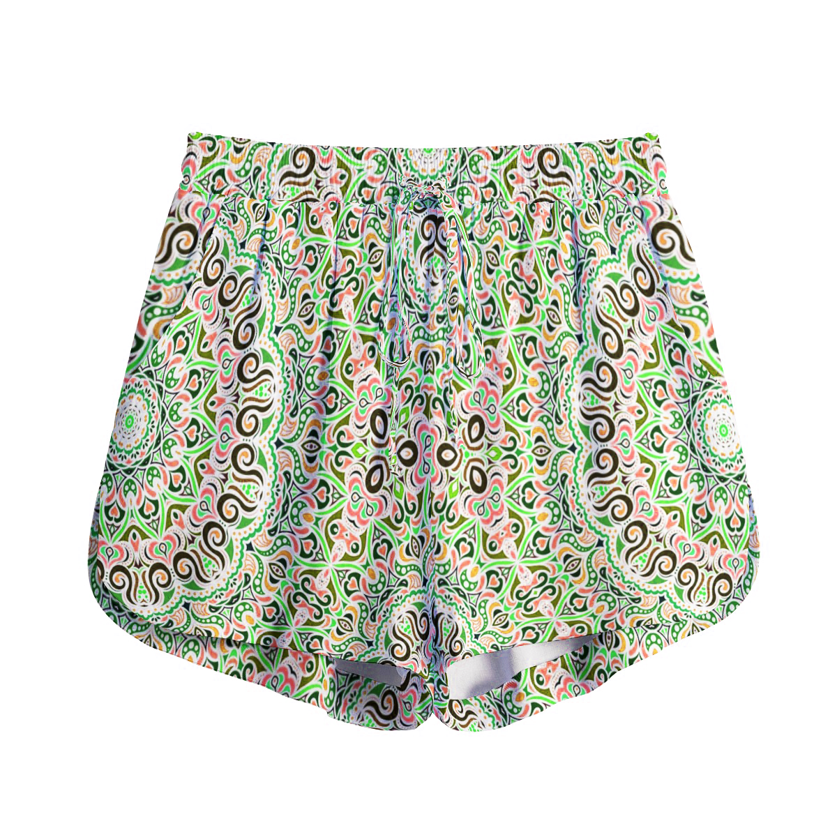 Green - Orange - Yellow Rayon Shorts