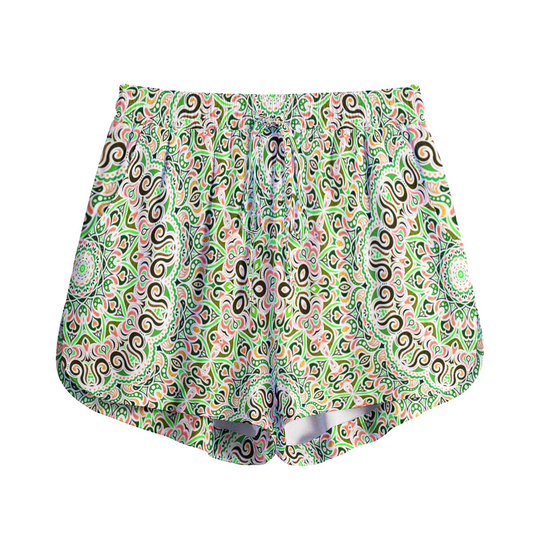 Green - Orange - Yellow Rayon Shorts