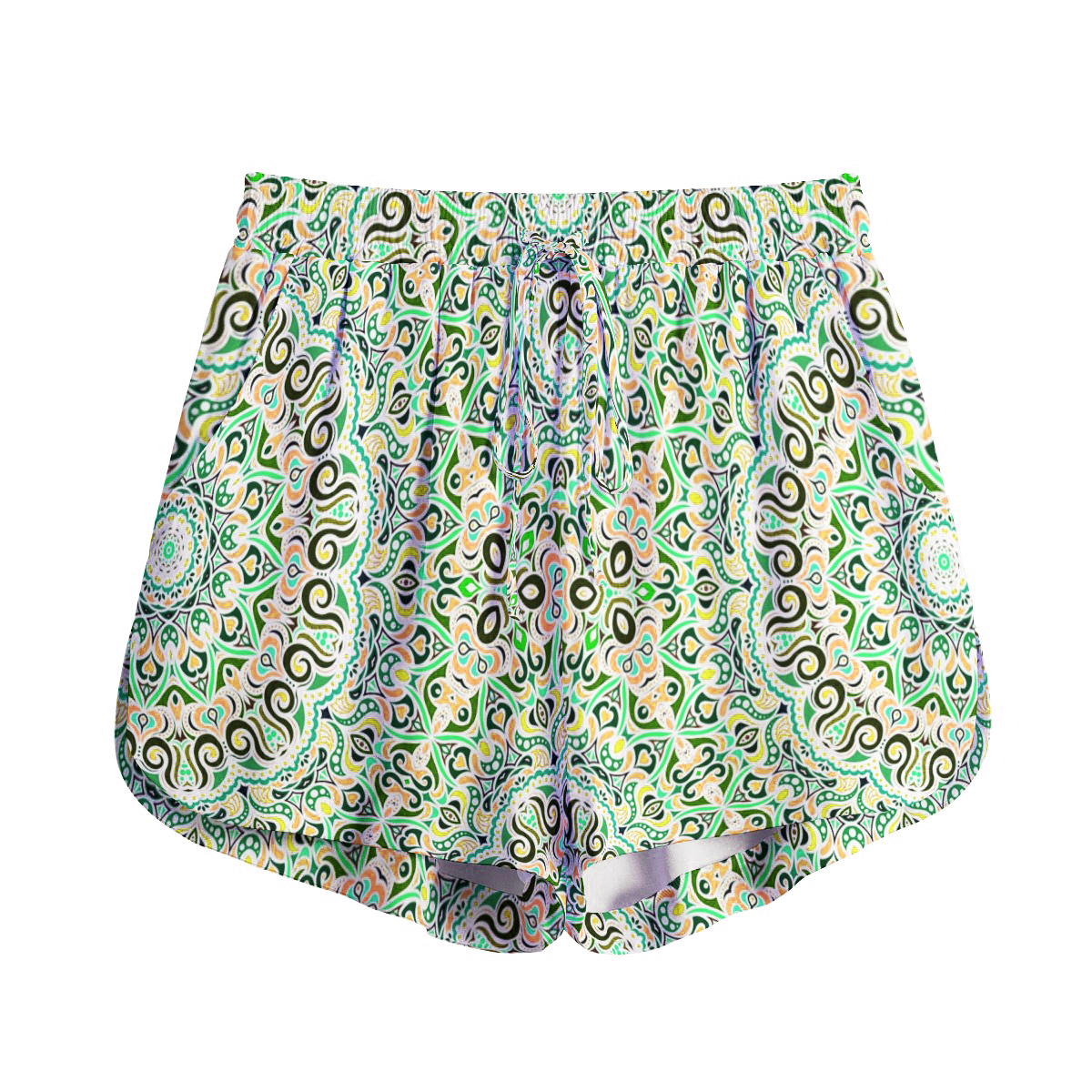 Green - Orange - Yellow Rayon Shorts