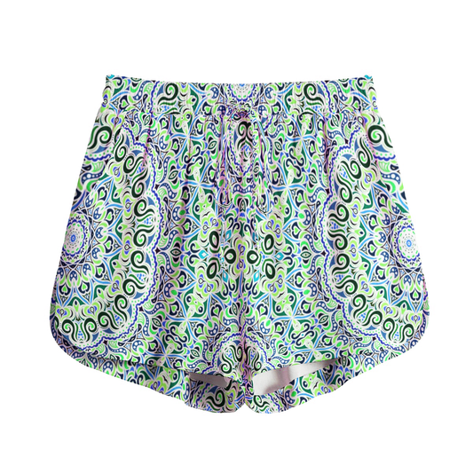 Green - Blue Rayon Shorts