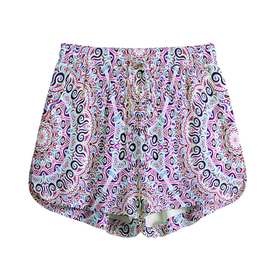 Blue - Pink - Purple Rayon Shorts