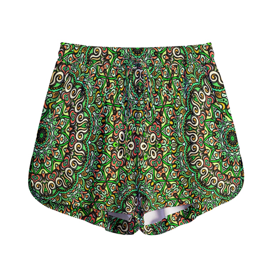 Green - Orange - Yellow Rayon Shorts
