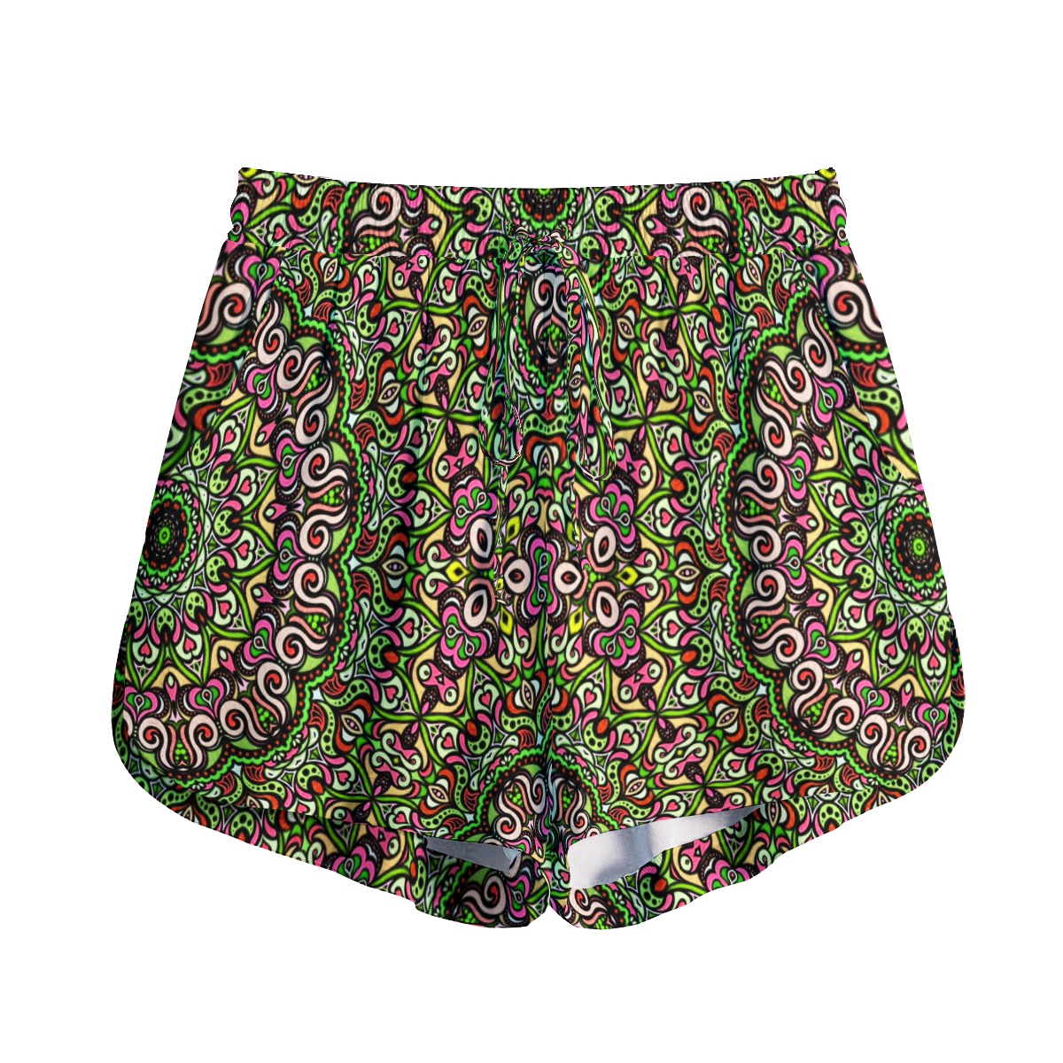 Green - Pink - Purple Rayon Shorts