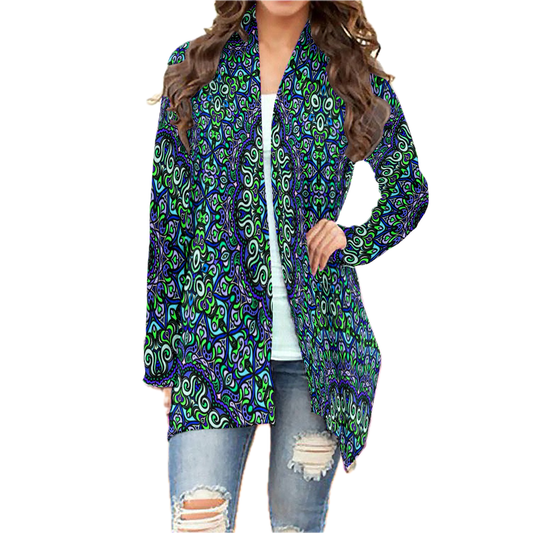 Green - Turquoise - Blue Cardigan
