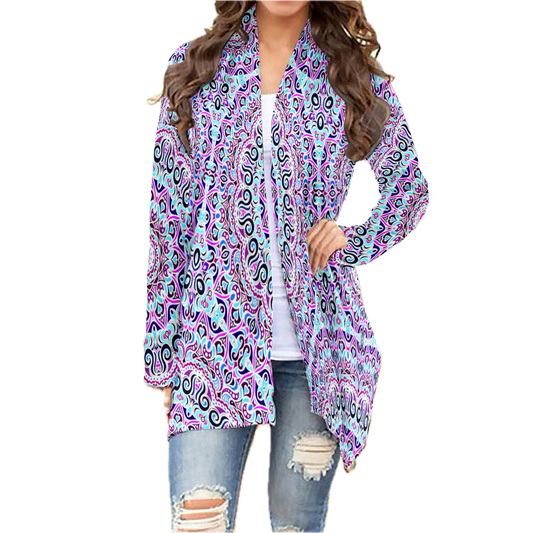 Purple - Turquoise - Magenta Cardigan
