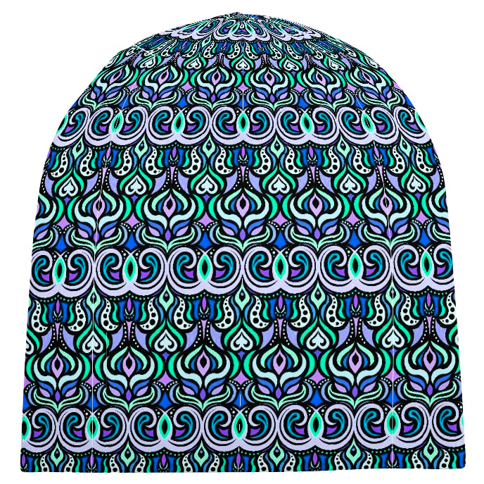 Turquoise -  Purple - Blue Velvet Hat