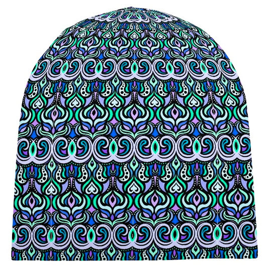 Turquoise -  Purple - Blue Velvet Hat