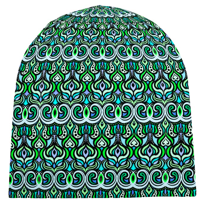 Turquoise -  Green - Blue Velvet Hat