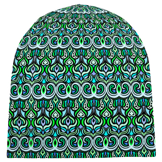 Turquoise -  Green - Blue Velvet Hat
