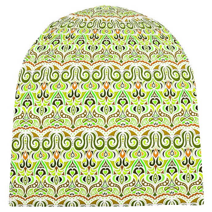 Green - Orange - Brown Velvet Hat