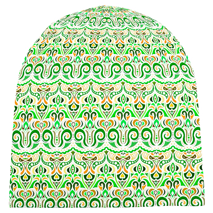 Green - Orange - Yellow Velvet Hat