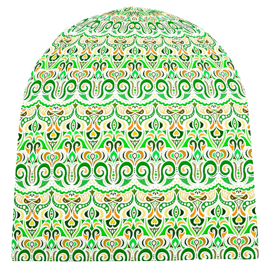 Green - Orange - Yellow Velvet Hat