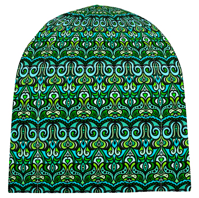 Green - Turquoise - Chartreuse Velvet Hat