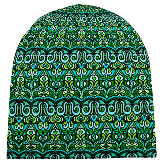 Green - Turquoise - Chartreuse Velvet Hat
