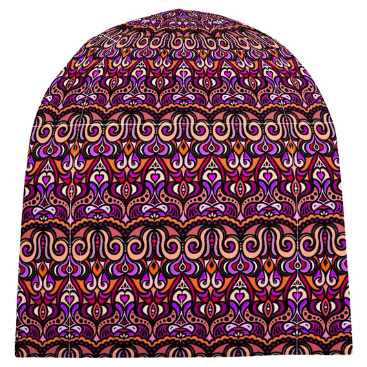 Purple - Red - Orange Velvet Hat