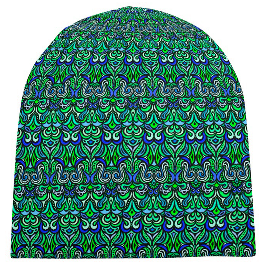 Green - Turquoise - Blue Velvet Hat