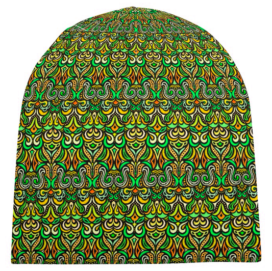 Green - Yellow - Orange Velvet Hat