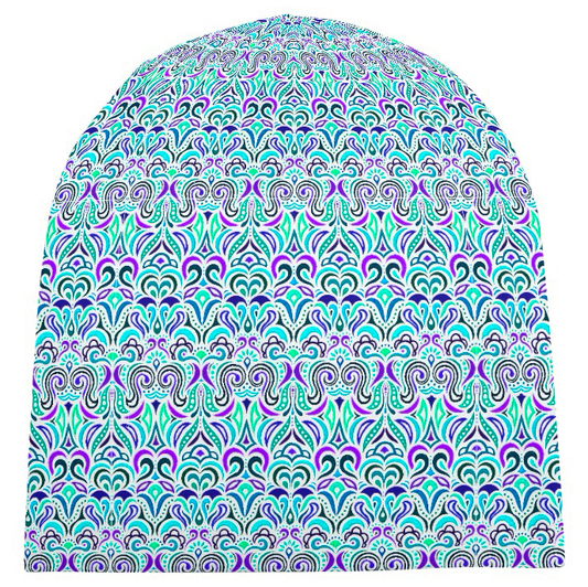 Turquoise - Purple - Blue Velvet Hat
