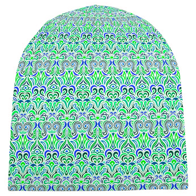 Green - Blue - Turquoise Velvet Hat