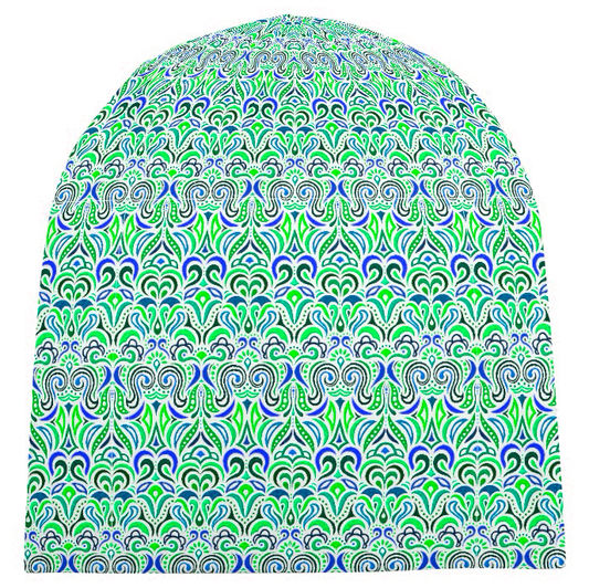 Green - Blue - Turquoise Velvet Hat