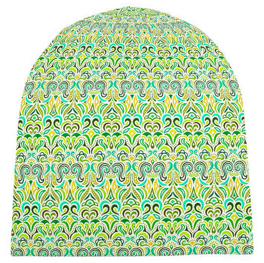 Green - Turquoise - Yellow Velvet Hat