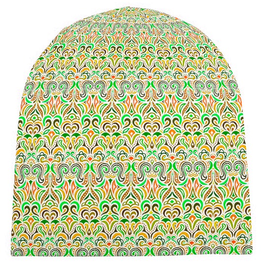 Green - Orange - Yellow Velvet Hat