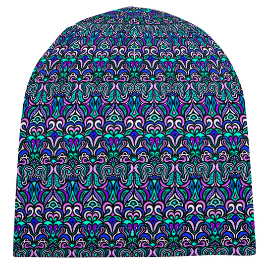 Blue - Turquoise - Purple Velvet Hat