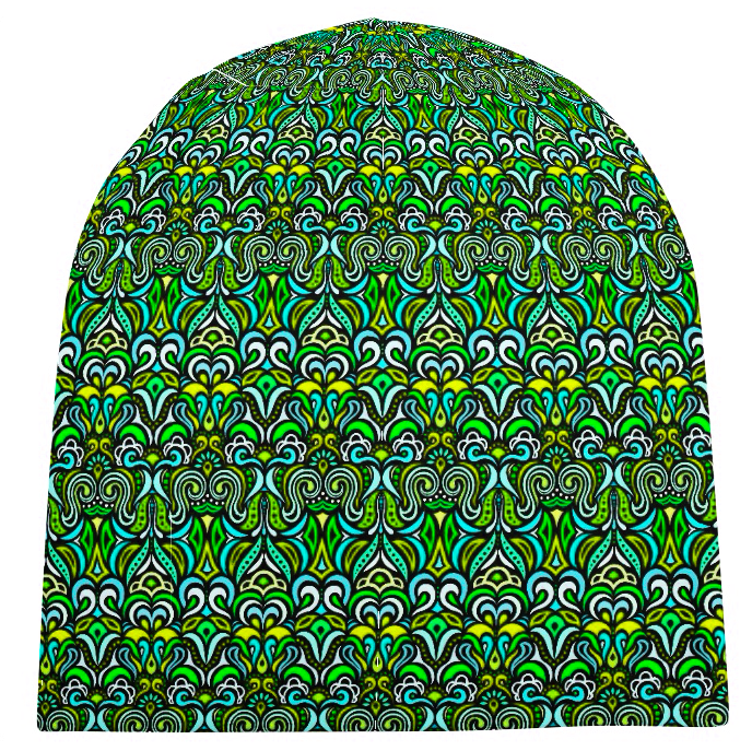 Green - Yellow - Turquoise Velvet Hat