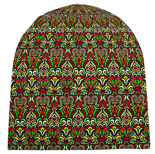Green - Yellow - Red Velvet Hat