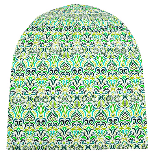 Green - Turquoise - Chartreuse Velvet Hat