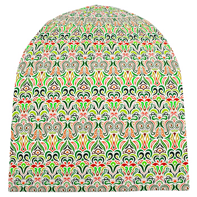 Green - Orange - Red Velvet Hat